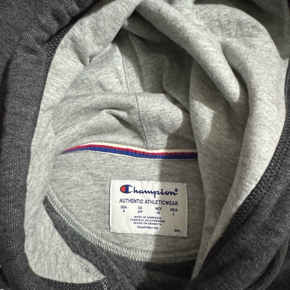 Champion Men's Gray Hoodie with Smiley Face - Picture 6 of 6